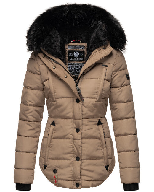 Marikoo LOTUSBLUTE damen-winterjacke, taupe