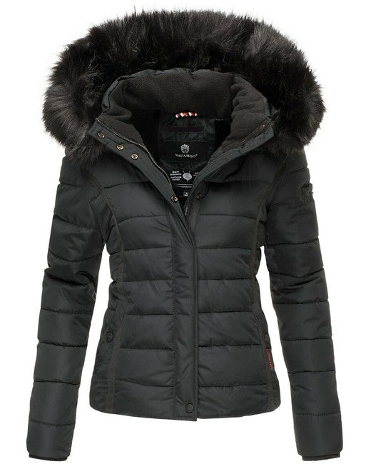 Navahoo Miamor damen Winterjacke mit Kapuze, schwarz