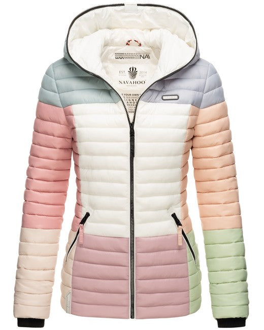 Navahoo Multikulti damen übergangsjacke mit kapuze, multicolour pastel