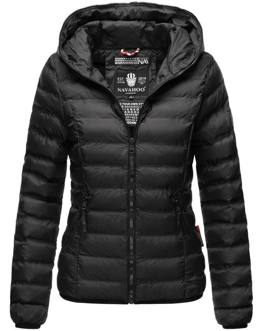 Navahoo NEEVIA damen Übergangsjacke mit Kapuze, schwarz
