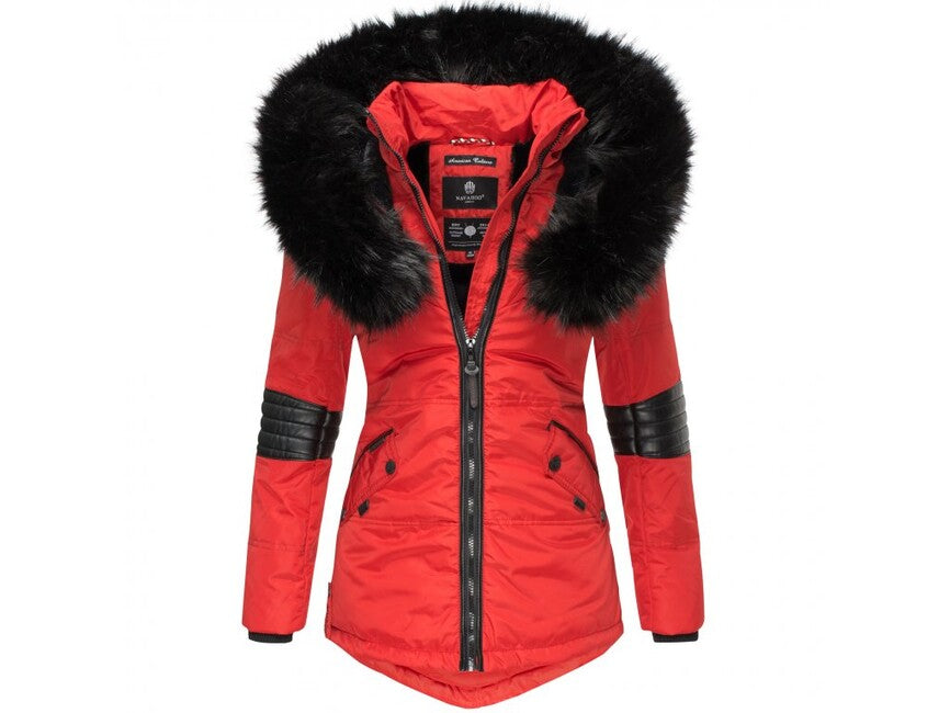 Navahoo NIRVANA damen Winterjacke mit Kapuze, rot