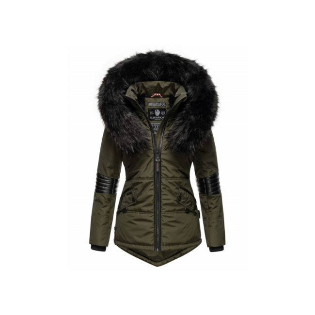 Navahoo NIRVANA damen Winterjacke mit Kapuze, olivgrün