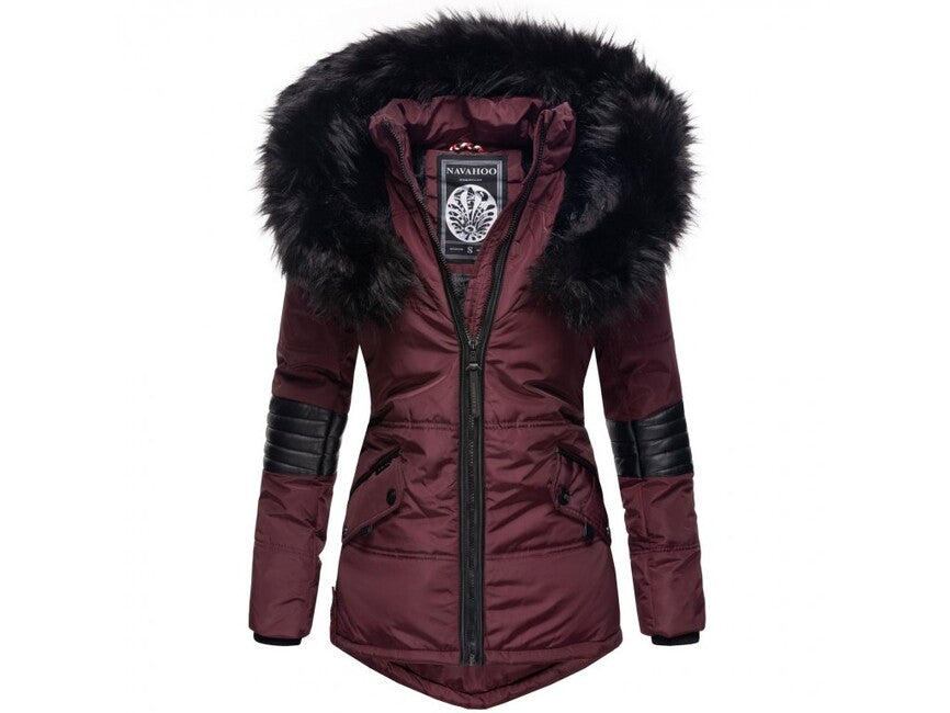 Navahoo NIRVANA damen Winterjacke mit Kapuze, Weinrot