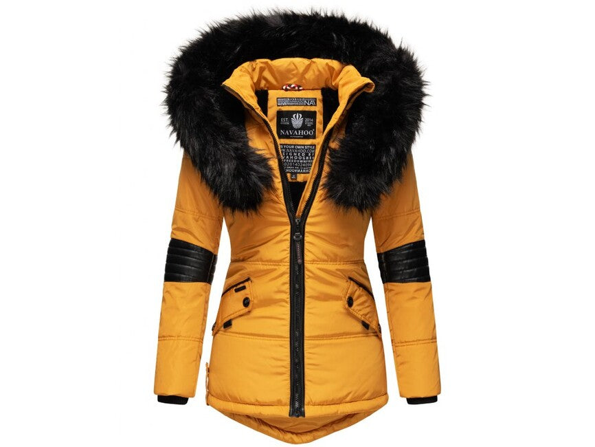 Navahoo NIRVANA damen Winterjacke mit Kapuze, gelb