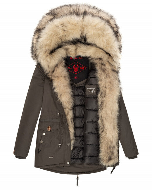 Navahoo SWEETY damen Winterjacke mit Kapuze, anthrazit