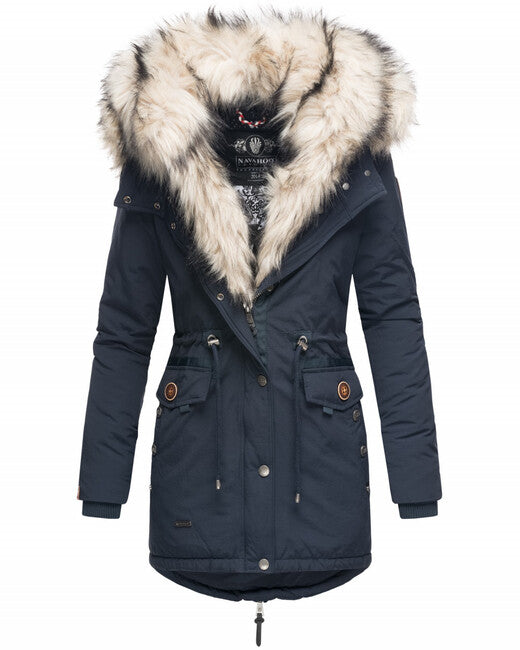 Navahoo SWEETY damen Winterjacke mit Kapuze, blau