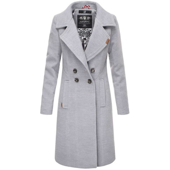 Navahoo Wooly damen Wintermantel, grau