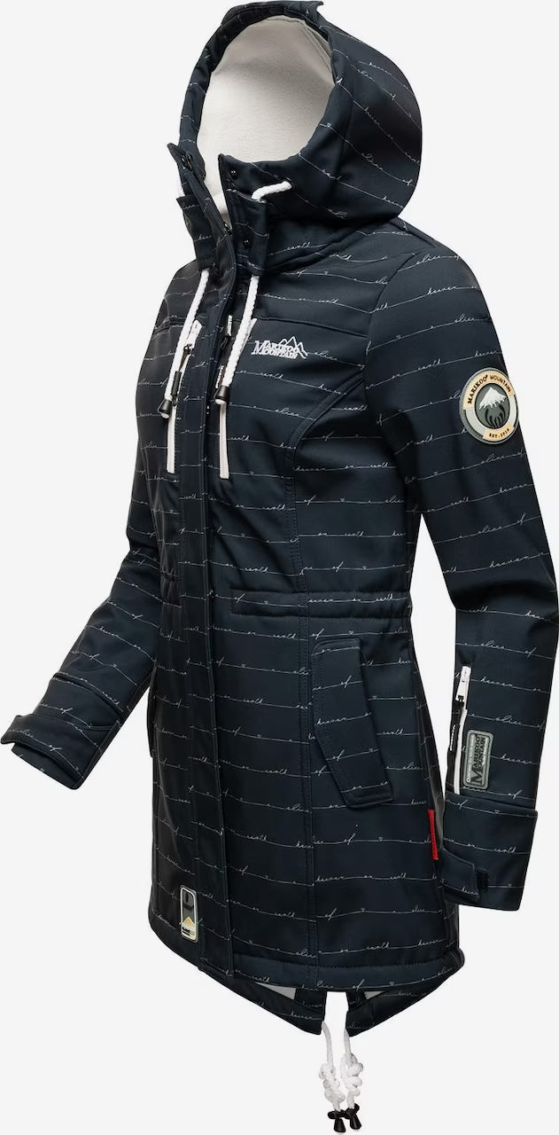 Marikoo ZIMTZICKE P damen-winter-softshelljacke mit kapuze, navy