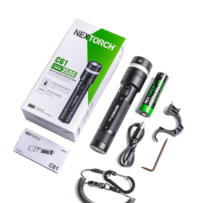 NEXTORCH C61 Tactical Dual-Beam Flashlight, 3500 lm