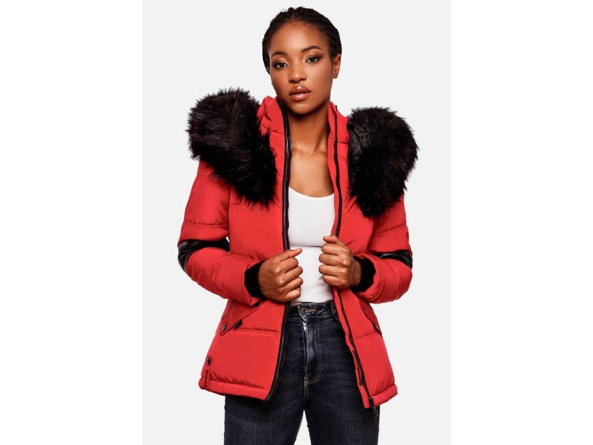 Navahoo NIRVANA damen Winterjacke mit Kapuze, rot