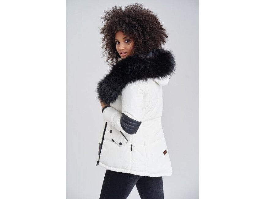 Navahoo NIRVANA damen Winterjacke mit Kapuze, weiß