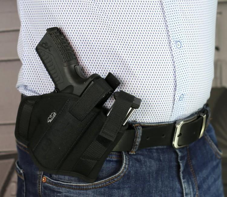 Falco Θήκη Ζώνης για Όπλο με Θήκη Περιοδικού Glock 17, Μαύρο, Δεξιά