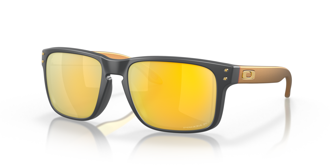 Oakley Holbrook mit rahmen matte carbon und mit dias prizm 24k polarized 57