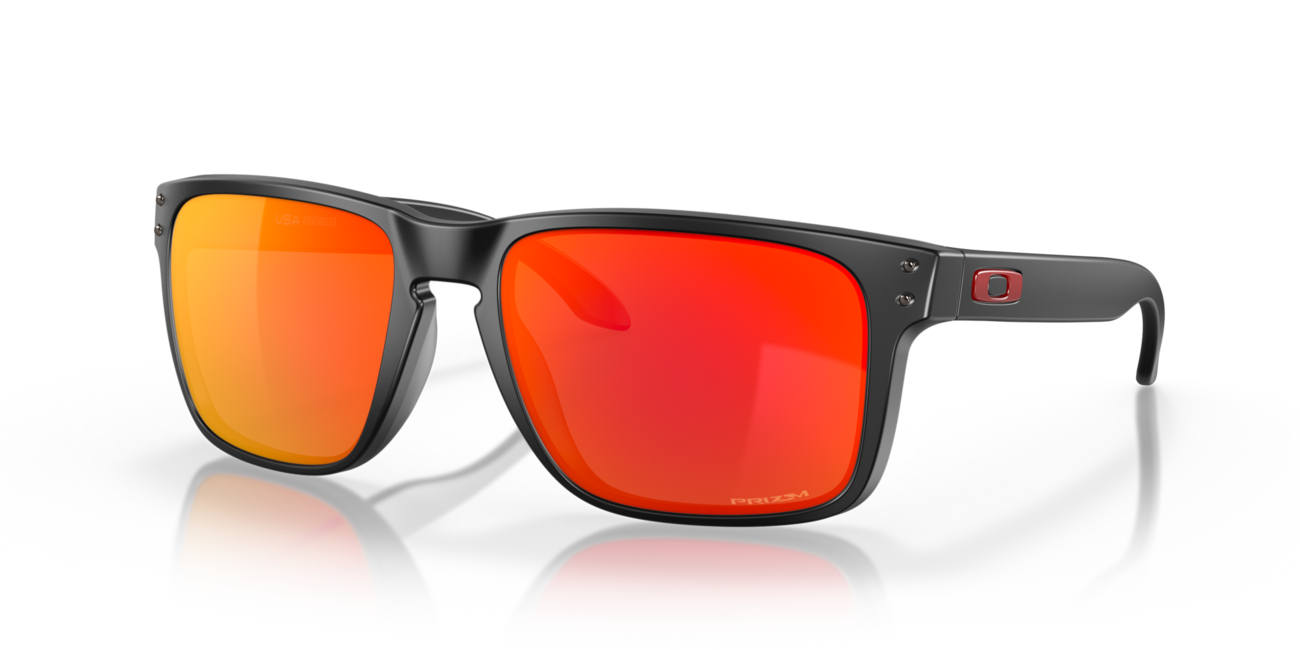 Oakley HOLBROOK XL Sonnenbrille mit Rahmen matte black und mit dias prizm ruby 59