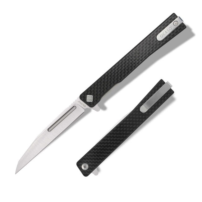 OCASO Solstice Schließmesser Carbon Fiber + Satin / Wharncliffe