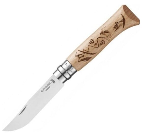 Opinel N°08 Klappmesser Gravur Sport Ski