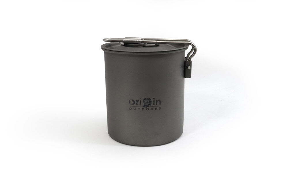 Origin Outdoors Titanium Trekking Topf/Tasse mit Ausguss und Klappgriff Titanium 750 ml