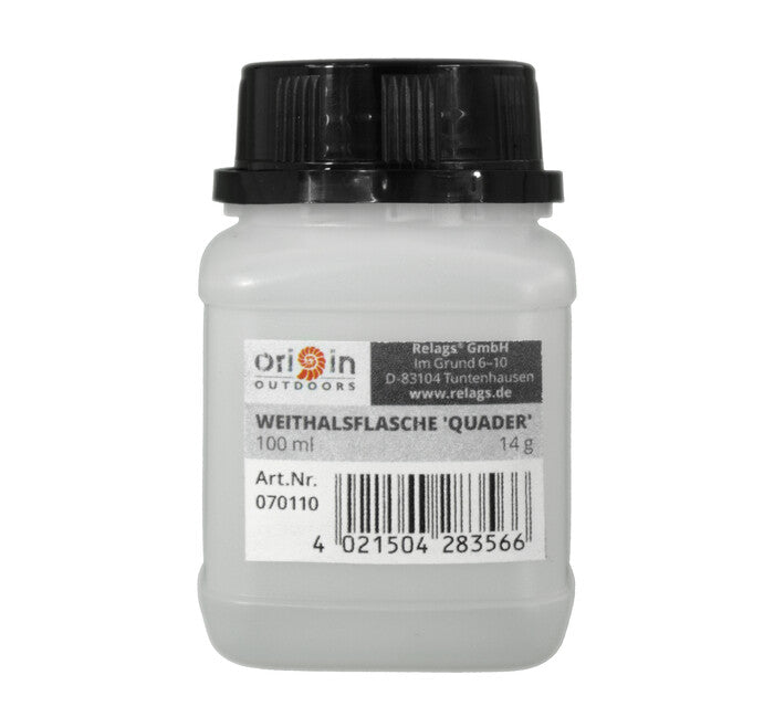 Origin Outdoors Quaderförmige Weithalsflasche 100 ml Halsdurchmesser 40 mm