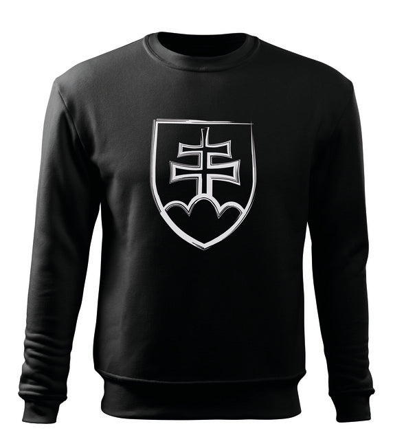 DRAGOWA herren-Sweatshirt Slowakisches Wappen, schwarz 300 g/m2