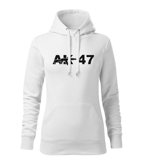 DRAGOWA damensweatshirt mit Kapuze ak47, weiß 320g/m2