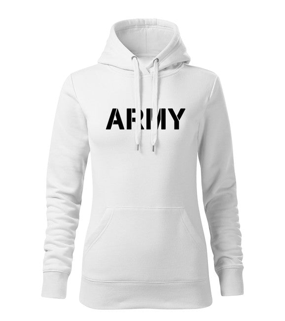 DRAGOWA damensweatshirt mit Kapuze army, weiß 320g/m2