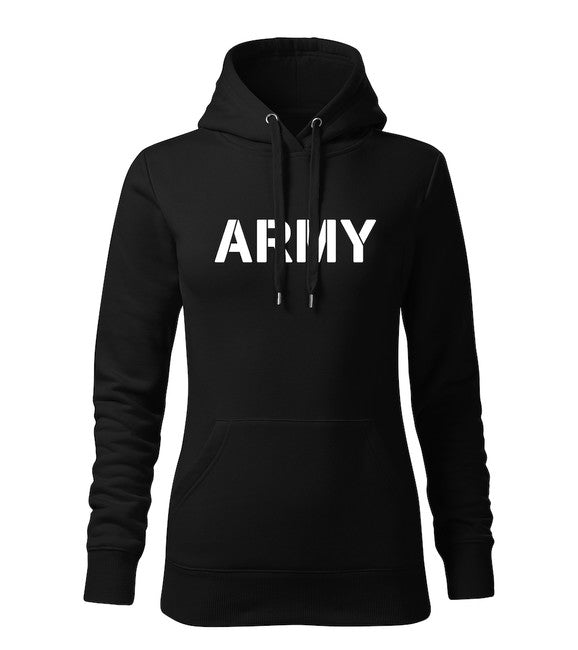 DRAGOWA damensweatshirt mit Kapuze army, schwarz 320g/m2