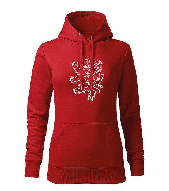 DRAGOWA damenhoodie 320 g/m² Tschechischer Löwe Rot