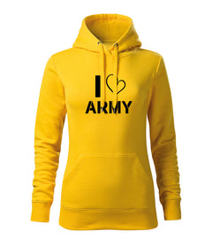 DRAGOWA Damen i love army Kapuzenpullover 320 g/m², gelb