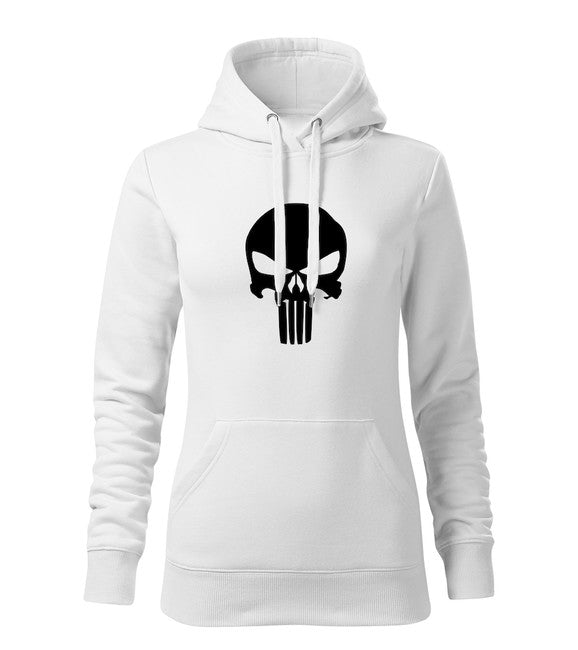 DRAGOWA damensweatshirt mit Kapuze punisher, weiß 320g/m2