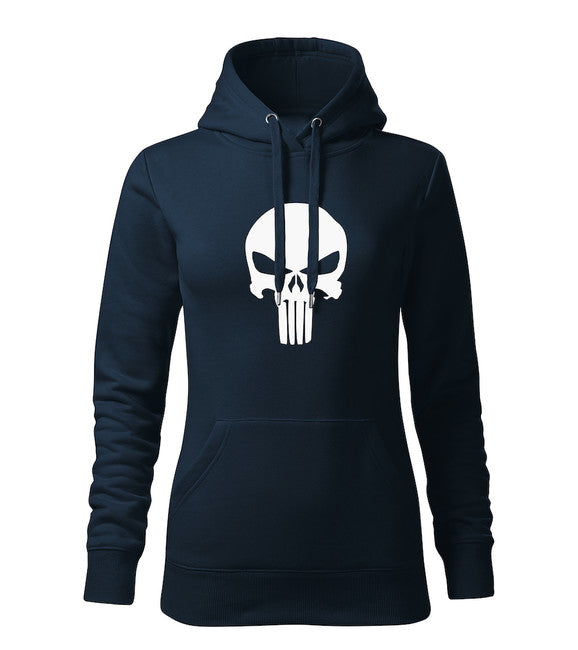 DRAGOWA damensweatshirt mit Kapuze punisher, dunkelblau 320g/m2