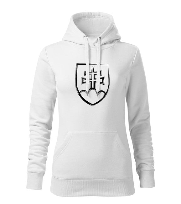 DRAGOWA damenhoodie 320 g/m² Slowakisches Symbol Weiß