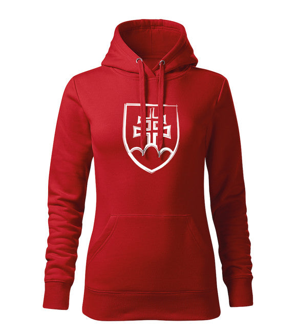 DRAGOWA damenhoodie 320 g/m² Slowakisches Symbol Rot
