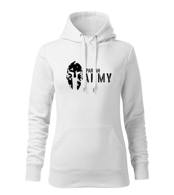 DRAGOWA damensweatshirt mit Kapuze spartan army, weiß 320g/m2