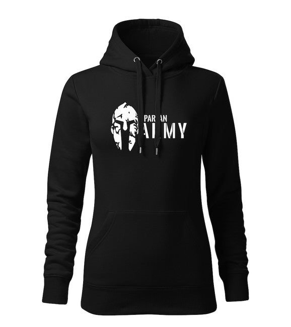 DRAGOWA damensweatshirt mit Kapuze spartan army, schwarz 320g/m2