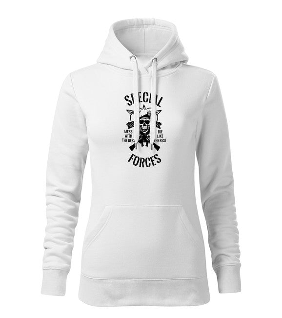 DRAGOWA damensweatshirt mit Kapuze special forces, weiß 320g/m2