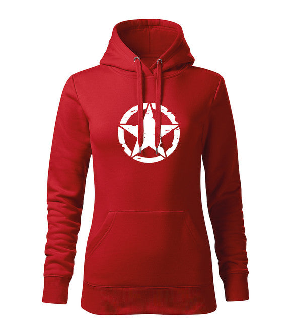 DRAGOWA damensweatshirt mit Kapuze star, rot 320g/m2