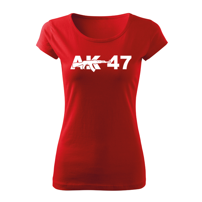 DRAGOWA damen Kurzshirt ak47, rot 150g/m2