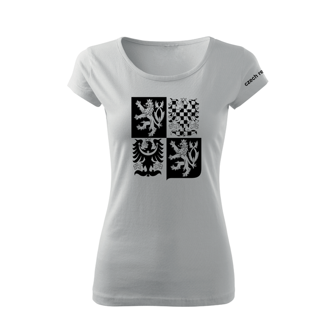 DRAGOWA damen T-shirt Tschechisches großes Wappen 150 g/m² Weiß