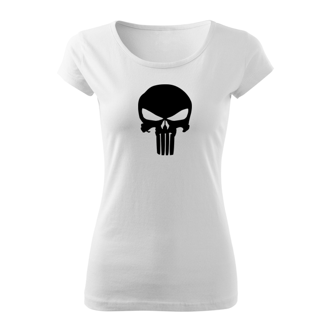 DRAGOWA damen Kurzshirt punisher, weiß 150g/m2