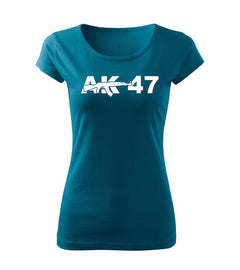 DRAGOWA Damen-T-Shirt AK-47 150 g/m², petrolblau