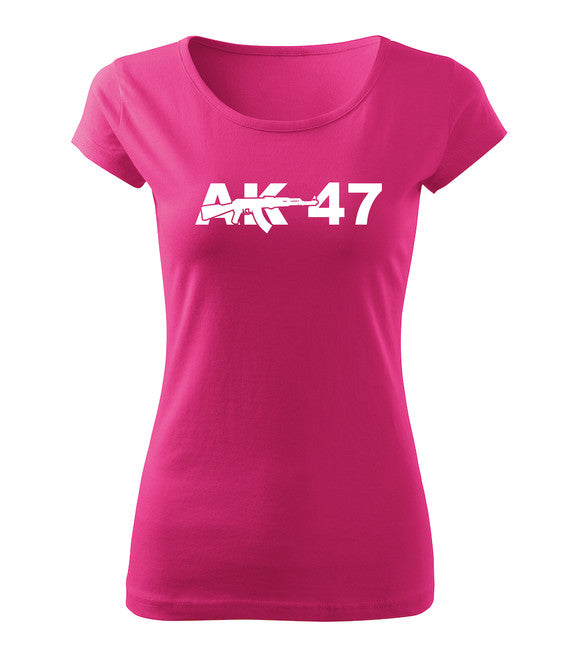 DRAGOWA damen Kurzshirt ak47, rosa 150g/m2