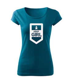 DRAGOWA Damen-T-Shirt army girl 150 g/m², petrolblau