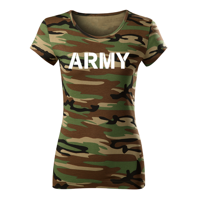 DRAGOWA damen Kurzshirt army, camouflage 150g/m2