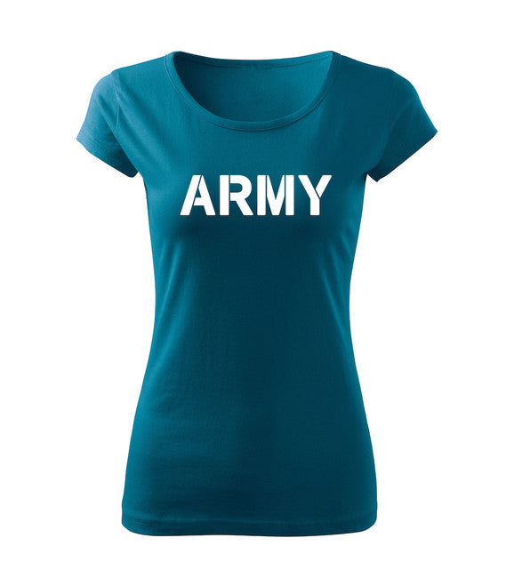 DRAGOWA damen Kurzshirt army, petrol blue 150g/m2