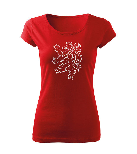 DRAGOWA damen T-shirt Tschechischer Löwe 150 g/m² Rot