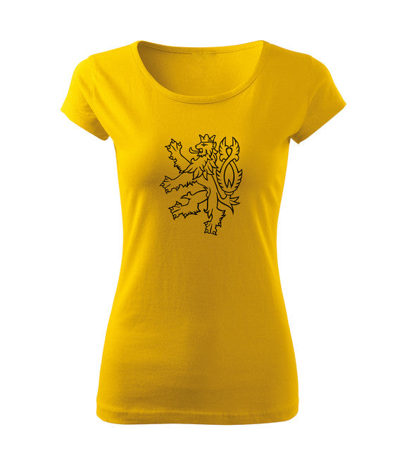 DRAGOWA damen T-shirt Tschechischer Löwe 150 g/m² Gelb