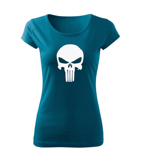 DRAGOWA damen Kurzshirt punisher, petrol blue 150g/m2