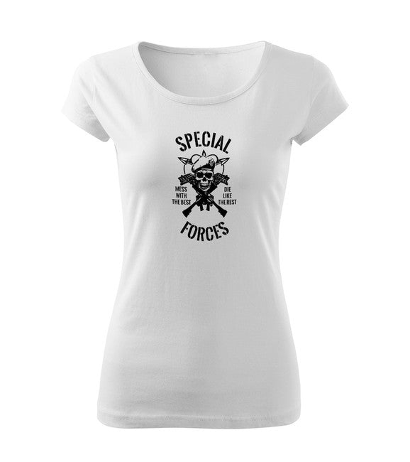 DRAGOWA damen Kurzshirt special forces, weiß 150g/m2