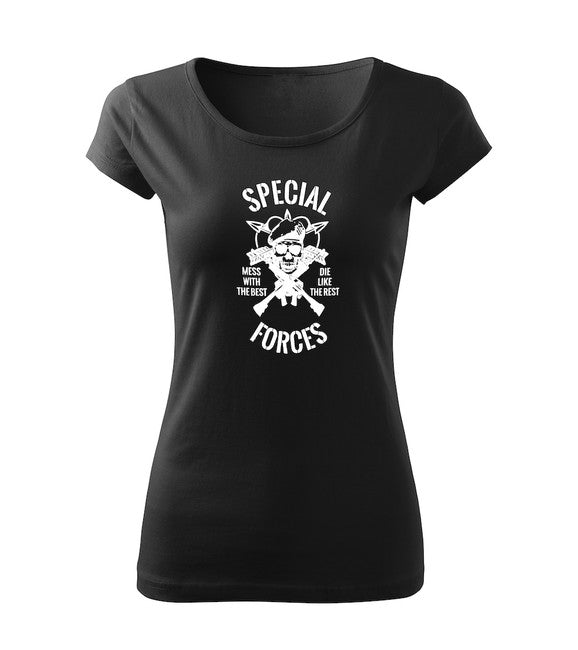 DRAGOWA damen Kurzshirt special forces, schwarz 150g/m2