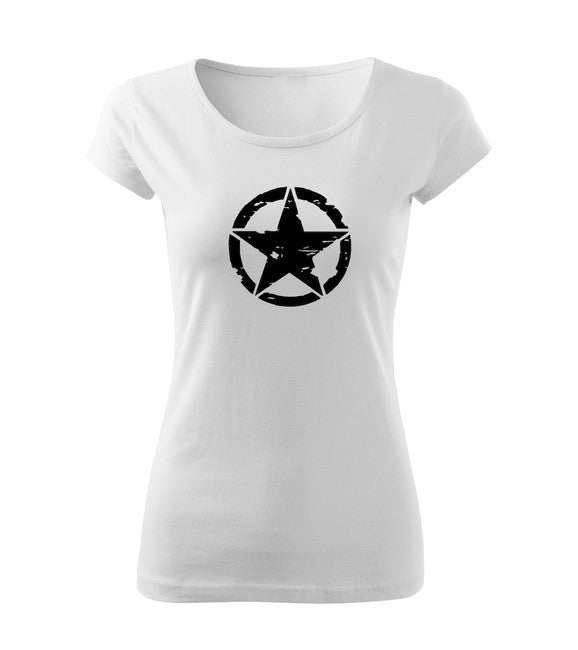 DRAGOWA damen Kurzshirt star, weiß 150g/m2